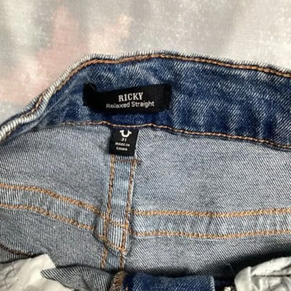 True Religion Mens Ricky No Flap SN Jeans Sz 31 Relaxed Straight